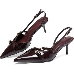 Cherry red kitten hells shoes